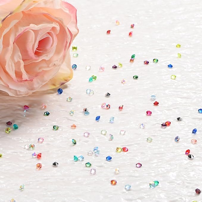 14400-Pack Acrylic Diamonds, 0.12 Inch/3mm Wedding Table Scatter Confetti Crystals for Vase Fillers/Art Craft, Acrylic Diamonds Gems [Coffee AB]