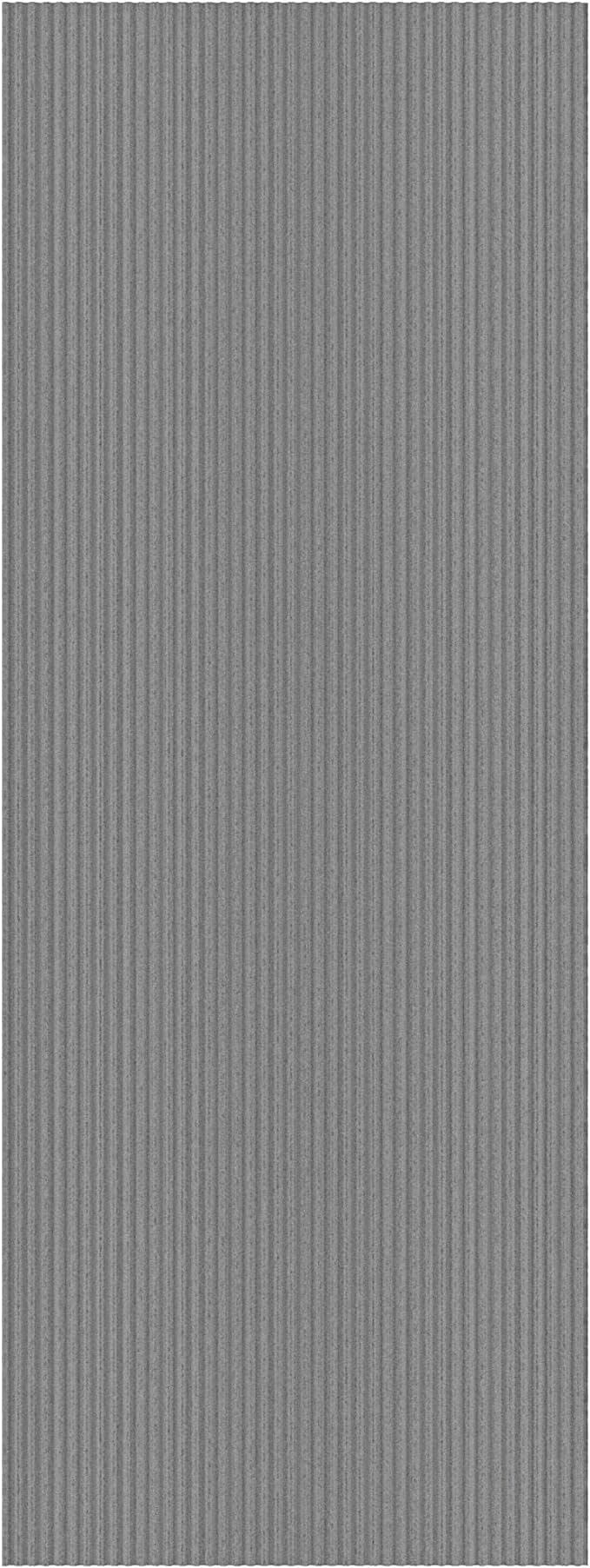 Ottomanson 2' x 25' Hallway Runner with Scraper Pile Extra Durable Non-Slip Rug Mat for Indoor & Outdoor Use - Ideal for Kitchen, Entryway, Patio & Garage - High-Traffic Carpet, Gray