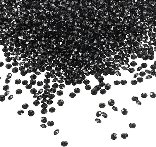 PATIKIL 4000 Pcs Wedding Table Scatter Confetti Crystals 6 mm Acrylic Diamonds Vase Fillers Gems for Table Centerpiece Decorations Party Vase Beads, Black