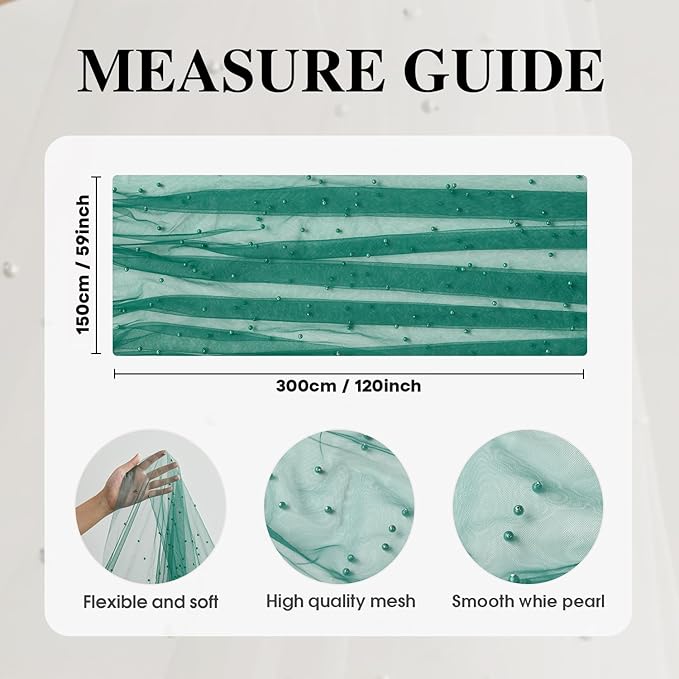 Artoid Mode Pearl Dark Green Gauze Table Runner 59x120 Inch , Seasonal Sheer Kitchen Dining Holiday Wedding Birthday Baby Shower Table Decor for Home Party