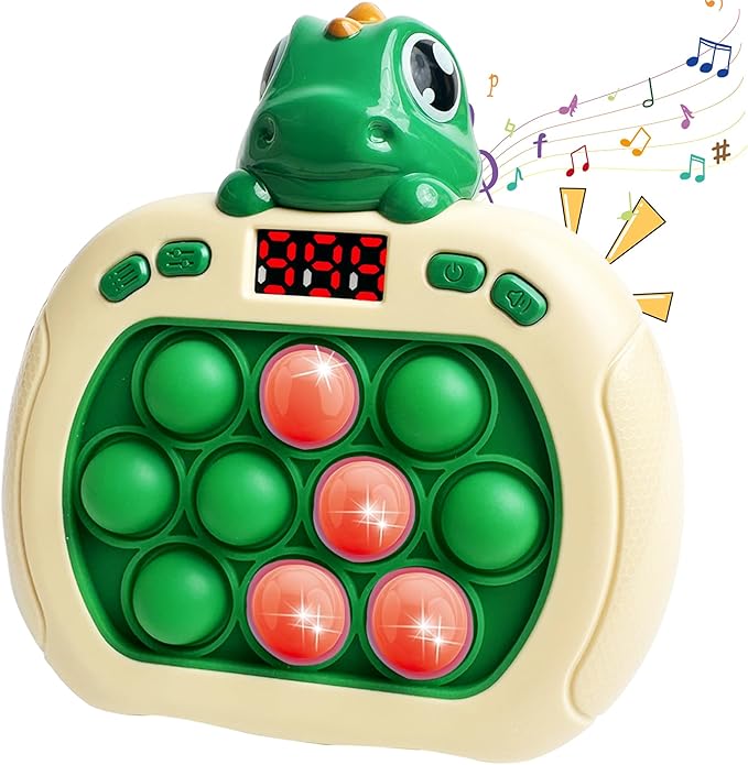 Dinosaur Quick Push Bubble Game,Pop Fidget Light up Puzzle Game Sensory Toys,Halloween Dinosaur Toys for Kids Boys Girls Toddlers Party Favor