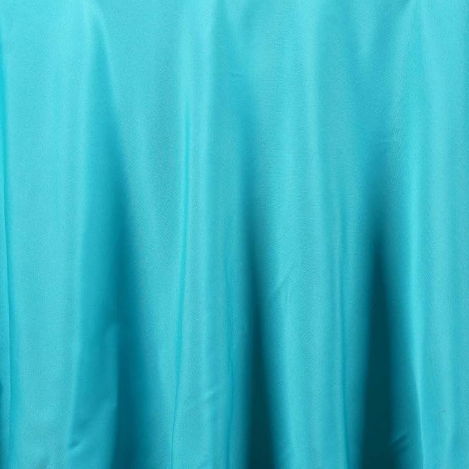 Efavormart Round Tablecloth, 132 Inch Stain & Wrinkle Resistant Washable Table Cloth, Decorative Polyester Fabric Table Cover for Banquet, Wedding, Dining- Turquoise