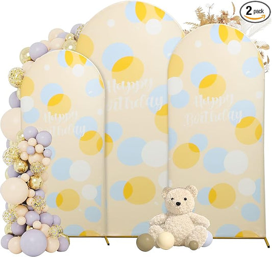 Wedding Arch Cover 7.2FT 6.6FT 6FT Spandex Arch Backdrop Cover Stretchy Backdrop for Wedding Birthday Party Decoration Baby Shower