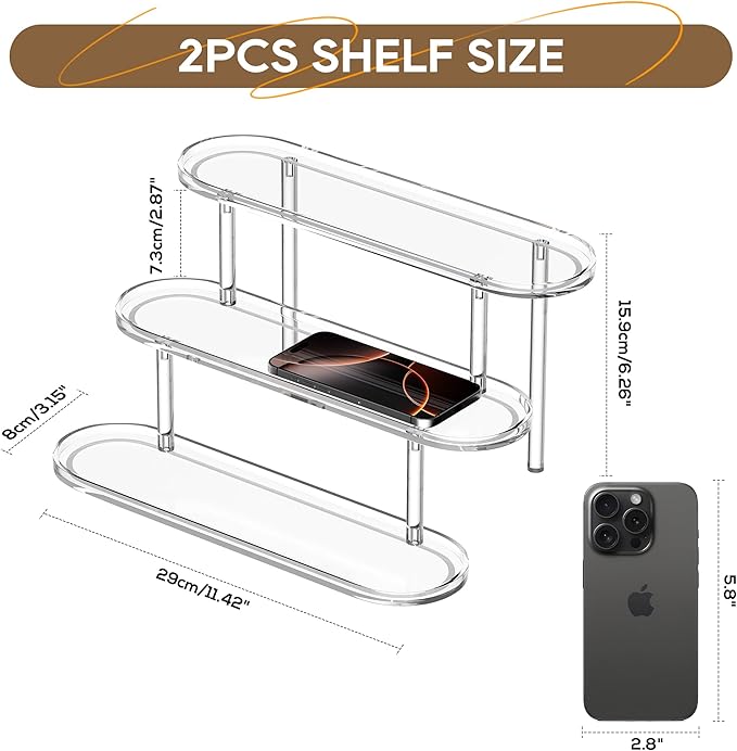 Acrylic Riser Display Shelf for 𝐚𝐦𝐢𝐢𝐛𝐨 Funko-POP Figures, Floating Shelves Display Ledge for Organizer and Decoration, Collectibles Display Stands Showcase, Glowing at night