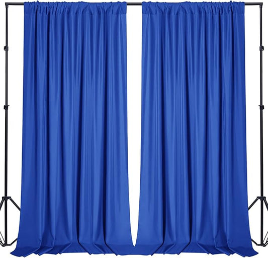 Sugargirl 10x10FT Royal Blue Backdrop Curtains Polyester Photo Backdrop Drapes Curtains 2 Panels with Rod Pockets for Party Birthday Wedding Photography Home Decoration