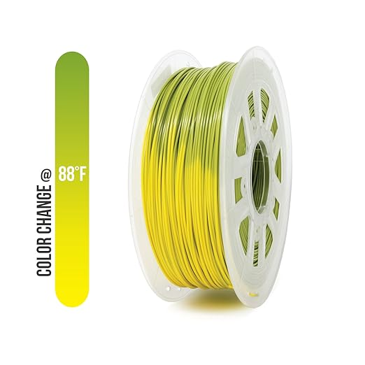 Gizmo Dorks 3mm (2.85mm) ABS Filament 1kg / 2.2lb for 3D Printers, Color Change Green to Yellow