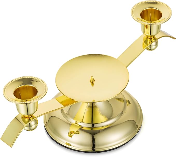 Unity Candle Holder for Wedding Ceremony Set - Romadedi 3 Arm Metal Gold Candle Stand for Pillar Taper Candlestick Unity Candles Centerpiece Decor Bride Reception Anniversary Decoration Gift