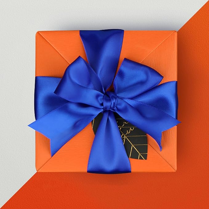 1-1/2 Inch Royal Blue Satin Ribbon 50 Yards Solid Fabric Ribbons for Gift Wrapping, Crafts, Floral Arrangements, Wedding, Party, Holiday and Home Decor