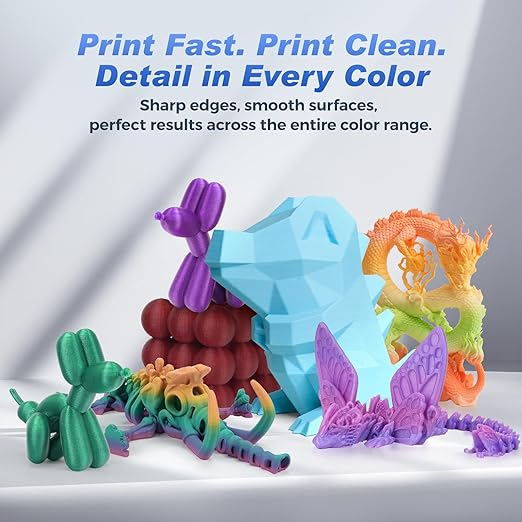 FLASHFORGE Rapid PLA Filament 1.75mm +/- 0.02mm Blue to Pink Gradient, Max 500mm/s High Speed Printing, 3D Printer Filament 1kg(2.2lbs), Changing Colors with Light