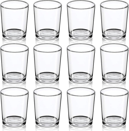 DARJEN Votive Candle Holders Set of 12 - Glass Votives Holder - Clear Floating Tealight Candle Holder Bulk for Table Centerpieces & Wedding Decor