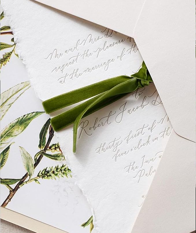 Olive Green Christmas Velvet Ribbon for Tree, Gift Wrapping, Flower Bouquet, Wreath Decorations, Bow Making 3/8'', 25 Yards