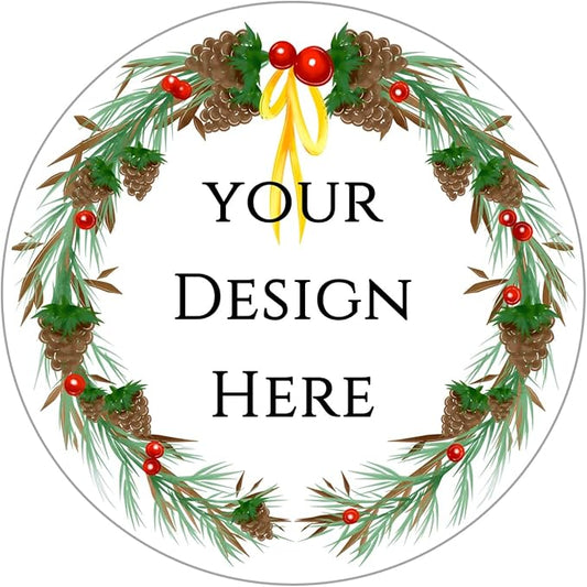 100-1000pcs Custom Stickers Merry Christmas Stickers Personalized Labels Adhesive Xmas Decorative Envelope Seals Stickers for Cards Gift Boxes(Round-5)