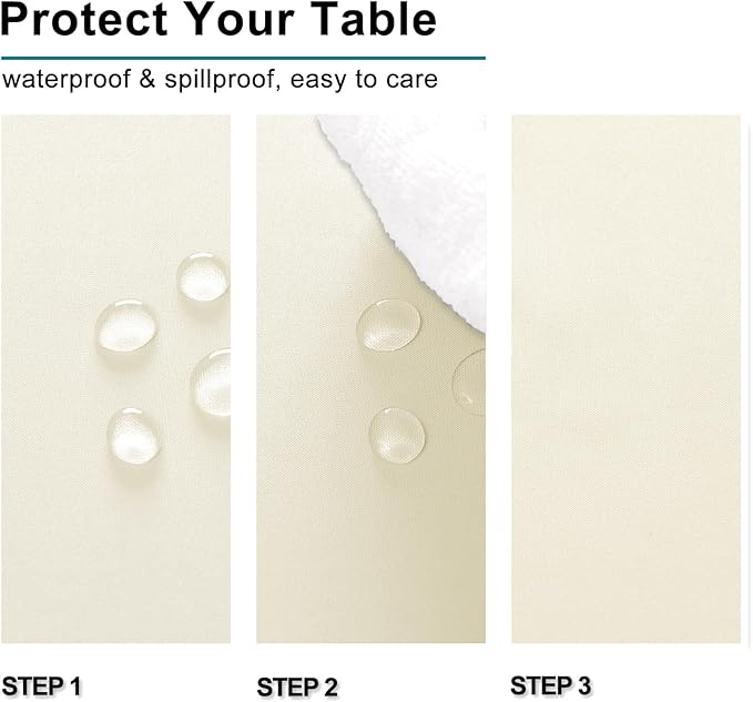 Hiasan Champagne Rectangle Tablecloth - Waterproof Washable Polyester Fabric Table Cloth for Buffect Dining Birthday Party, 54 x 80 Inch