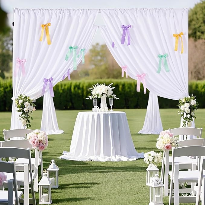 White Backdrop Curtain: 5.8×8ft Backdrop DIY Creative Photography Props Background - Shower Party Event Decorations