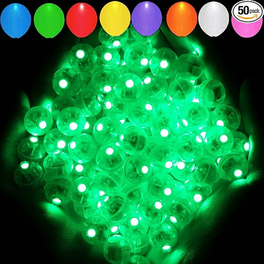 Aogist 50pcs Green Balloon Lights,Long Standby Time Waterproof Mini Light,Battery Powered,Round LED Ball Lamp for Latex Balloon Party St. Patrick's Day Festival Christmas Halloween Decorative