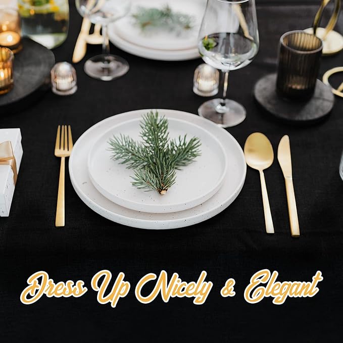 BRILLMAX 8 Pack Black Tablecloths for 8 Foot Rectangle Tables 60 x 126 Inch - 8ft Rectangular Bulk Linen Polyester Fabric Washable Cloth Cover for Wedding Reception Banquet Birthday Party