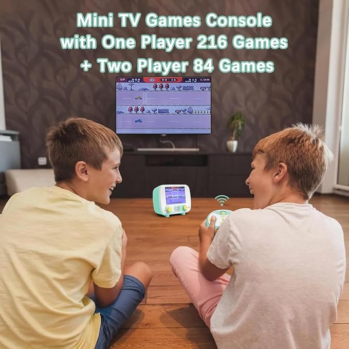 Handheld Game Console, Retro Mini Arcade Machine, 2.8 Inches, (One Player Game 216 Classic Games, Two Player Game 84 Classic Games), Supports for Handheld Controller & AV Output Connection TV