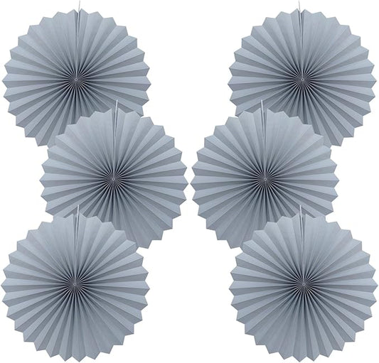 Gray Party Decorations,Wedding Decorations for Party Events Accessories,Anniversary Decorations,Birthday Decorations for Men,16in Hanging Paper Fans 30 Color DIY Set(Gray)