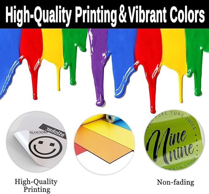 Premium Custom Stickers Labels - Personalized Stickers for Businesses Logo and Name. Birthday Pets and Label Product Boxes Wedding Favors Waterproof Labels (custom text, 1.5 inch)