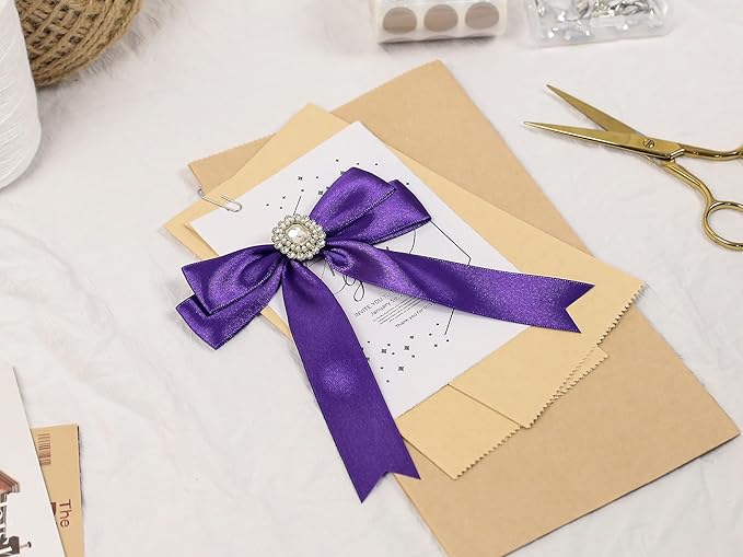 Purple Satin Ribbon 1 inch X Continuous 100 Yards, Single Face Polyester Ribbon Perfect for Gift Wrapping, Flower Bouquet, Wedding Decor, Crafts, Bow Making, Sewing and More
