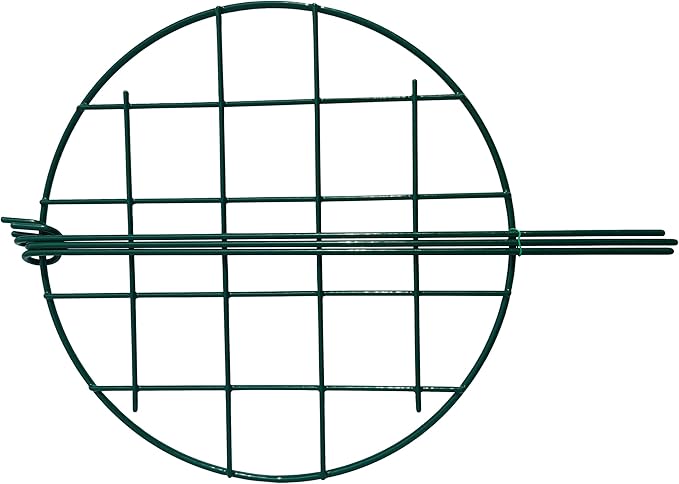 12 x 16 inch Poeny Cage Grow Through Grid Plant Brace Flower Support Rings, Pack of 5 Round Metal Plant Stakes Rings, Strong Large Garden Supports for Flowers, Peonies, Rose, Lily