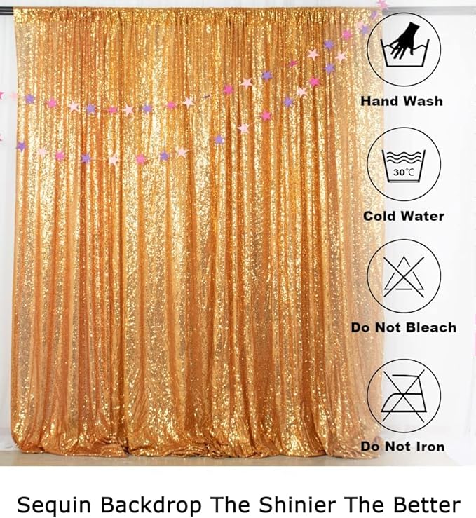 ShiDianYi 20FTX10FT Gold Sequin Photo Backdrop, Select Your Size,Wedding Photo Booth,Photography Background,Ceremony Backgrounds