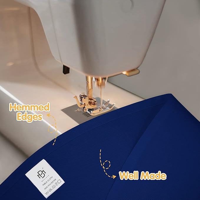 BRILLMAX 6 Pack Navy Blue 132 Inch Round Tablecloths Fit 72" Tables (Floor-Drop) - Circle Bulk Linen Polyester Fabric Washable Cloth Cover for Wedding Reception Banquet Birthday Party Buffet