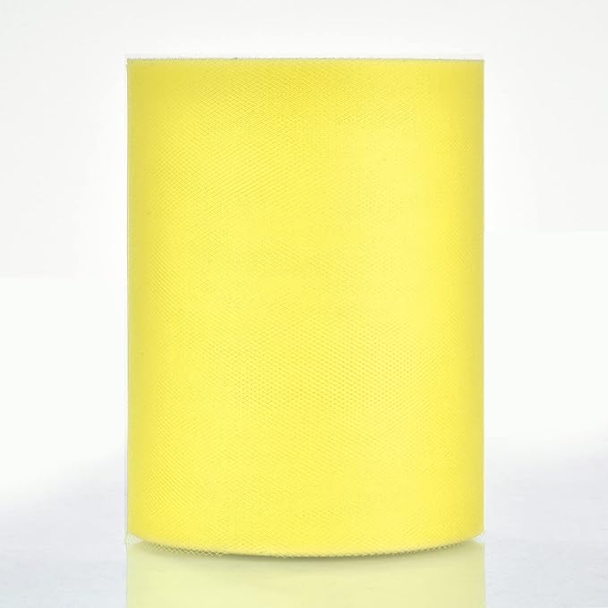 Tulle Rolls 6” by 100 Yards (300 feet) Tulle Roll Spool Fabric for DIY Tutu Skirts Wedding Baby Shower Crafts Decorations Party Supplies(Lemon Yellow)