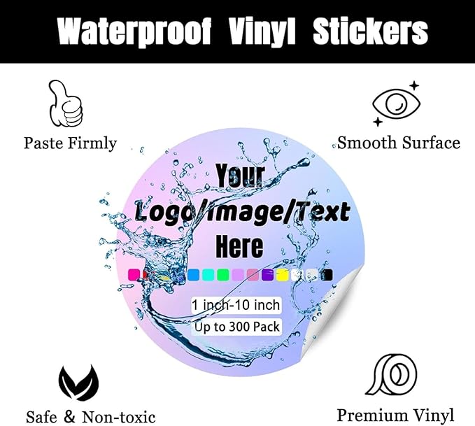 Premium Custom Stickers Labels - Personalized Stickers for Businesses Logo and Name. Birthday Pets and Label Product Boxes Wedding Favors Waterproof Labels (wreath 7, 1.5 inch)