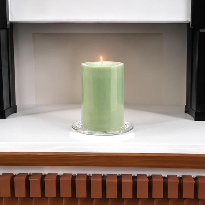 WGV Tea Light Votive Candle Holder Plate 4" W, Clear Flat Plate Glass, Small Home Accent Decor, 6 Pc