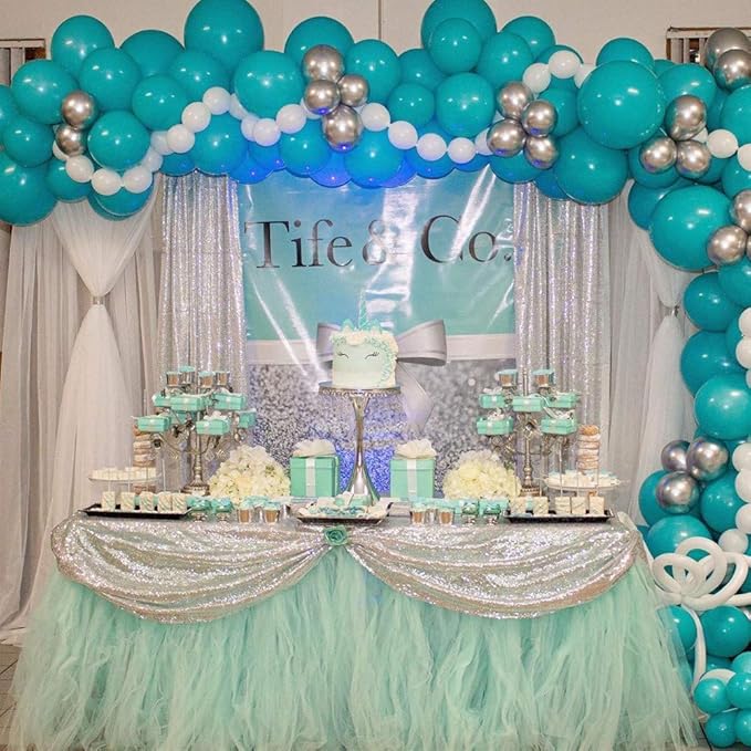 SquarePie Sequin Curtain 2FT x 8FT Silver 2pcs Backdrop Background for Wedding Party Christmas