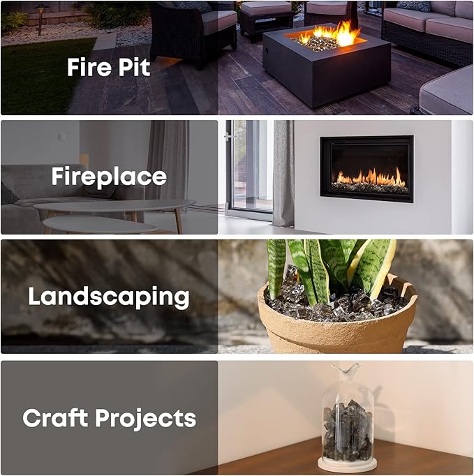 Stanbroil 10-Pound Fire Glass - 1/2 inch Reflective Tempered Fire Glass for Fireplace Fire Pit, Bronze Reflective