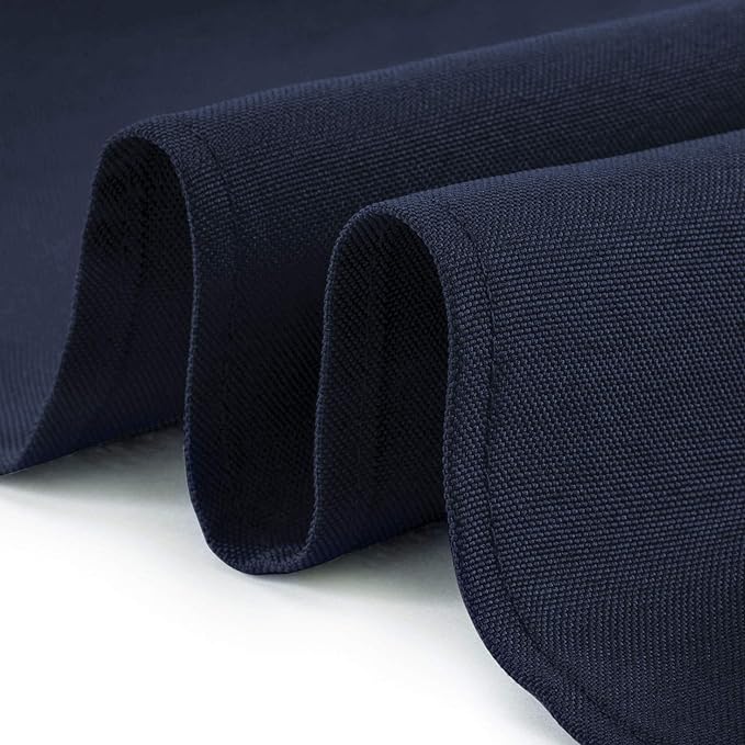Lann's Linens - 10 Premium 132" Round Tablecloths for Wedding/Banquet/Restaurant - Polyester Fabric Table Cloths - Navy Blue
