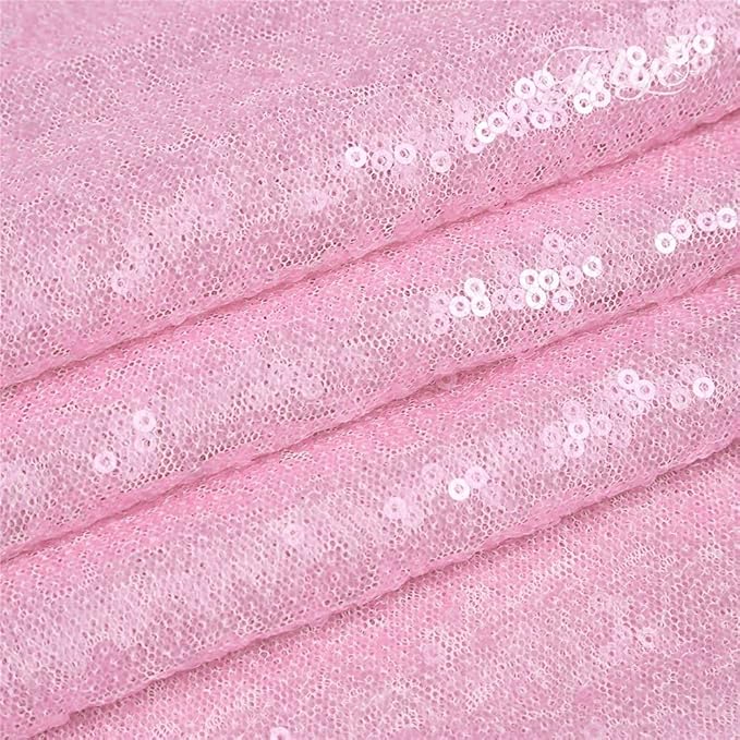 Pink Sequin Backdrop Curtains 4 Panels 2FTx8FT Glitter Pink Drapes Photo Backdrop Party Wedding Baby Shower Curtain Sparkle Photography Background
