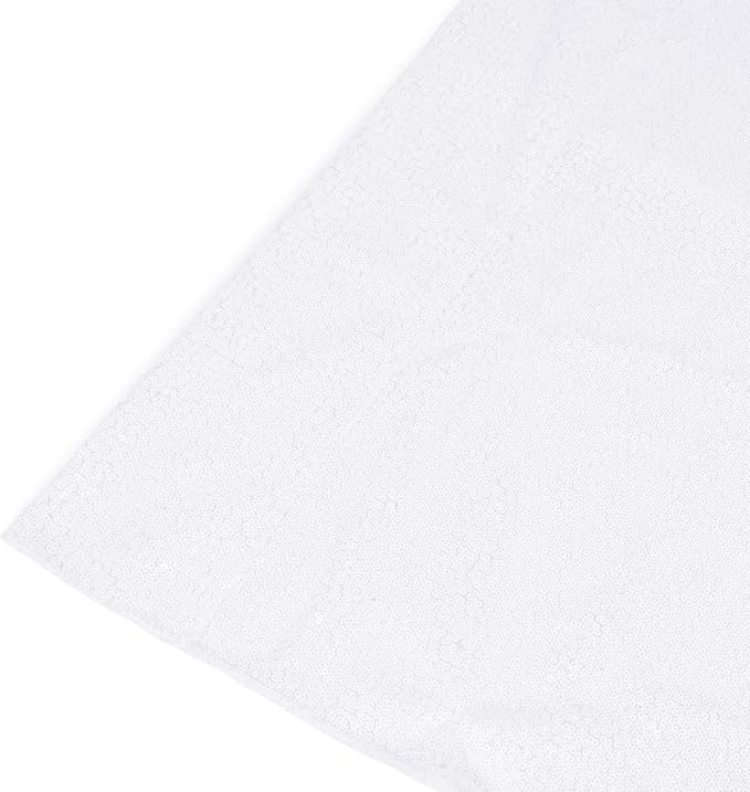 Eternal Beauty 2 PCS Sequin Backdrop Curtain, Sequin Wedding Backdrop for Christmas Party, Birthday (White 2FTx8FT)