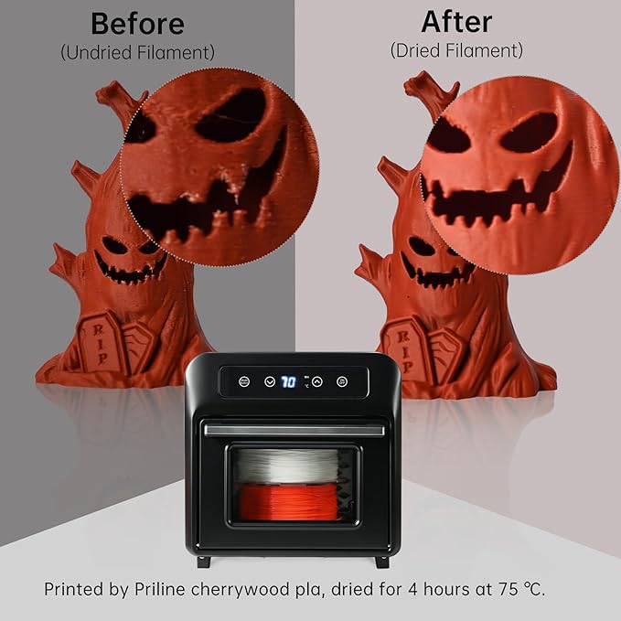 3D Printing Filament Electric Dryer Box, Priline 3D Filament Heating Chambers with Blower, Fast Drying & Moisture-Free Dehydrator for PLA, PETG, TPU, Carbon Fiber Filament