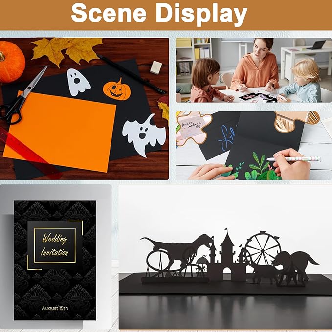 28 Sheets Black Cardstock 8.5 x 11 for Halloween, 92lb Heavyweight Black Construction Paper Card Stock for DIY Cards, Scrapbooking, Greeting Cards, Invitations