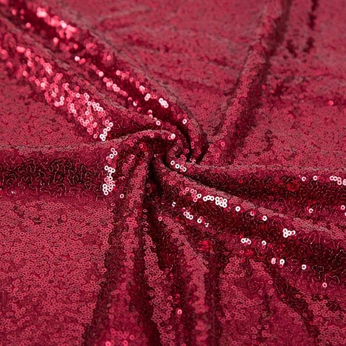 JYFLZQ Burgundy Sequin Backdrop Curtains 8ft x 8ft 1 Panel Glitter Photo Booth Backdrops Sparkly Photography Background Drapes for Parties Wedding Bridal Showers