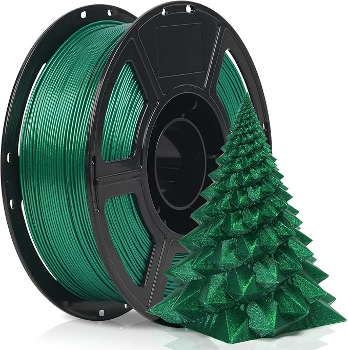 FLASHFORGE Xmas Series Rapid PLA Filament Aurora Green, High Flow Speedy 3D Printer Filament Max 500mm/s High-Speed Printing, Radiated Unparalleled Brilliance, Twinkling and Ultra-Smooth Finish