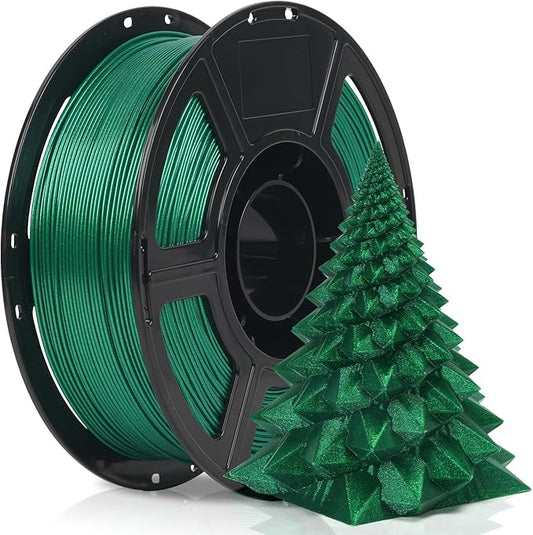 FLASHFORGE Xmas Series Rapid PLA Filament Aurora Green, High Flow Speedy 3D Printer Filament Max 500mm/s High-Speed Printing, Radiated Unparalleled Brilliance, Twinkling and Ultra-Smooth Finish