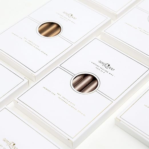 UNIQOOO Mailable Glue Gun Sealing Wax Sticks for Wax Seal Stamp - Metallic Champagne Gold, Great for Xmas Cards, Wedding Invitations, Cards Envelopes, Snail Mails, Wine Packages, Gift Ideas, Pack of 8