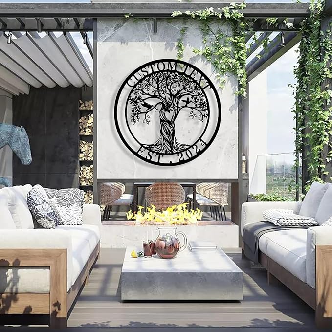 Personalized Tree of Life Metal Sign Wall Art Decor, Custom Wedding Gifts for Couples, Custom Family Name Sign, Christmas Valentine's Day Housewarming Gifts
