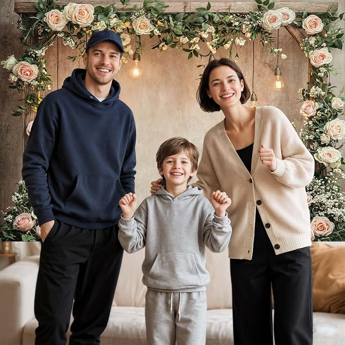 15x10ft Country Wedding Photography Backdrop Floral Rustic Roses Farmhouse Wooden Door Backdrop Pink Flower Birthday Baby Shower Wedding Bridal Party Banner Photo Booth Props Anniversary Background