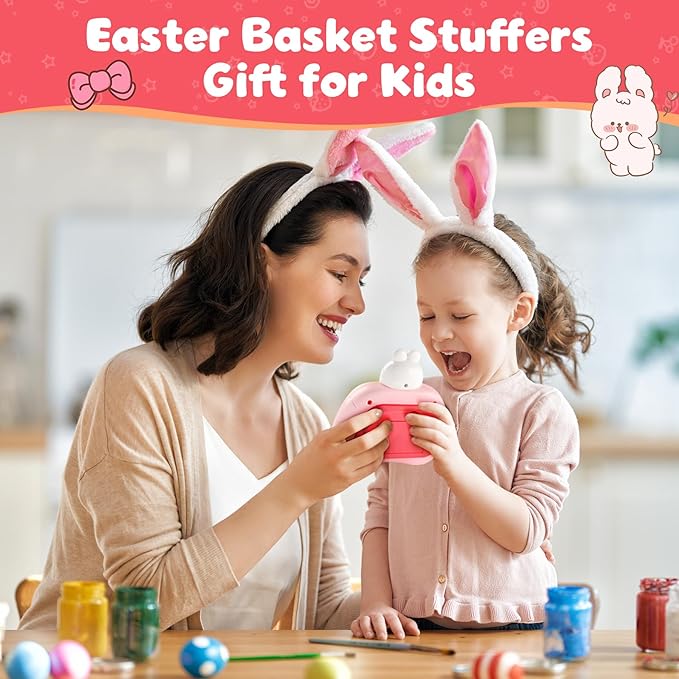 Easter Bunny Fidget Toy, Sensory Pop Toys for Kids & Adults, Pink, 1 inch