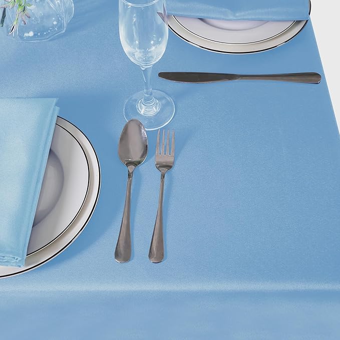 60 inch Round Tablecloth Washable Polyester Table Cloth Decorative Table Cover for Wedding Party Dining Banquet（60 inch,Blue Mist）