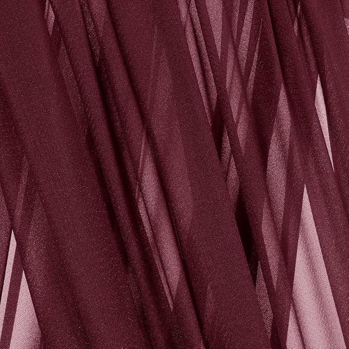 Burgundy Red Fall Elegant Arch Draping Fabric Thankgiving Outdoor 1 Panel 29" × 20Ft Sheer Chiffon Curtain Drapes for Wedding Ceremony Birthday Party Garden Brunch