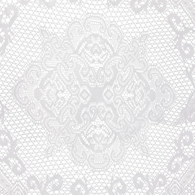 Juvale Round Lace Tablecloth - 59-Inch White Polyester - Scalloped Edge Circle Tablecloth with Floral Overlay & Vintage Decor for Wedding Receptions & Home (Pack of 2)