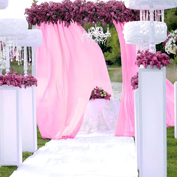 2 Panels Pink Backdrop Curtain, 10 x 10 Feet Background Curtains for Parties, Weddings, Baby Showers, Bachelorette Halloween, Christmas Birthday Party Photoshoot Backdrop Curtains Decorations