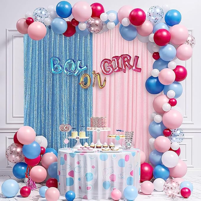 Pink Sequin Backdrop Curtain 8ft x 8ft Baby Shower Backdrop Drapes for Princess Girls Birthday Party Background Decoration