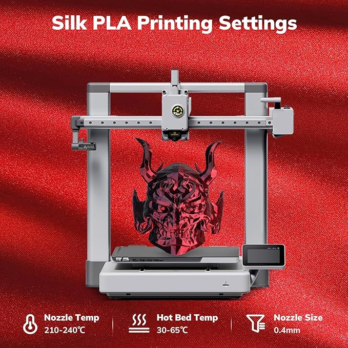 AMOLEN Silk PLA 3D Printer Filament 4KG Bundle, Shiny Dual Color PLA Filament 1.75mm Pack, Multicolor Change PLA 3D Printing Filament for Most FDM 3D Printer, Black Series